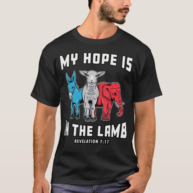 Christian Scripture Bible Verse My Hope Is In Lamb T Shirt (Framsida)