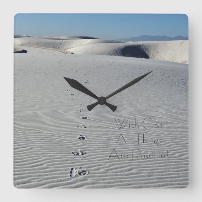 Christian Scripture Clock Fyrkantig Klocka (Framsida)