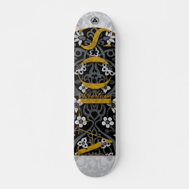 CHRISTIAN SCRIPTURE ENSAM SOLA SCRIPTURA MINI SKATEBOARD BRÄDA 18,5 CM (Framsida)