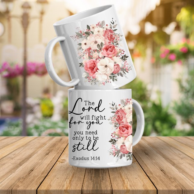 Christian Scripture Floral Mug Kaffemugg (Bible verse floral mugs that are inspirational faith scriptures that will encourage and inspire you)