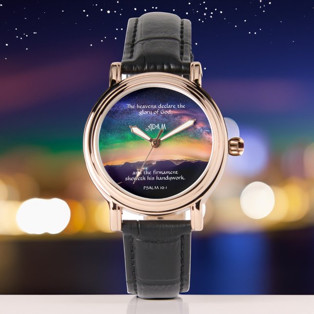 Christian Scripture för Starry Nght Himlar Anpassn Armbandsur (Skapare uppladdad)