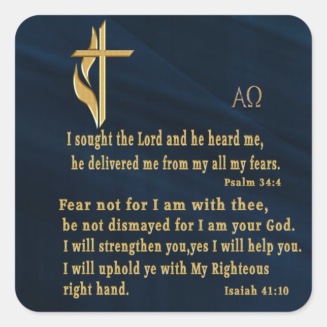 Christian Scripture Fyrkantigt Klistermärke (Framsida)