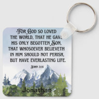 Christian Scripture John 3 16 Watercolor Nature