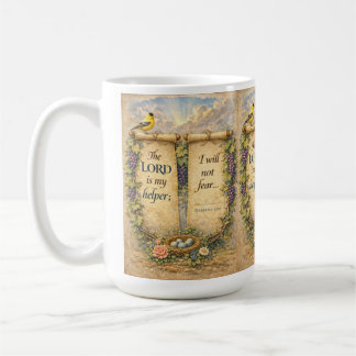Christian Scripture Mug " The Lord Is My Helper"  Kaffemugg