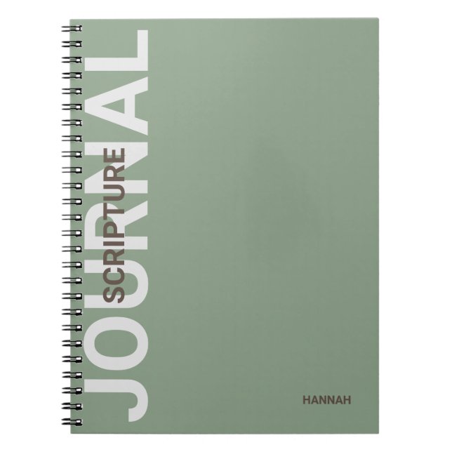 Christian Scripture Personlig Grönt Journal Anteckningsbok (Framsidan)