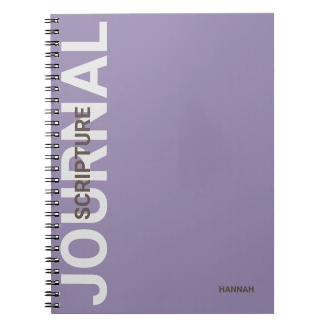 Christian Scripture Personlig Lila Journal Anteckningsbok (Framsidan)