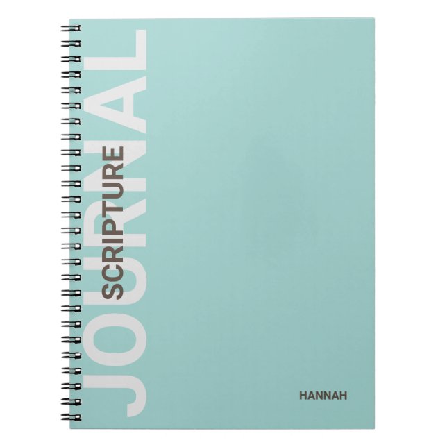 Christian Scripture Personlig Teal Journal Anteckningsbok (Framsidan)