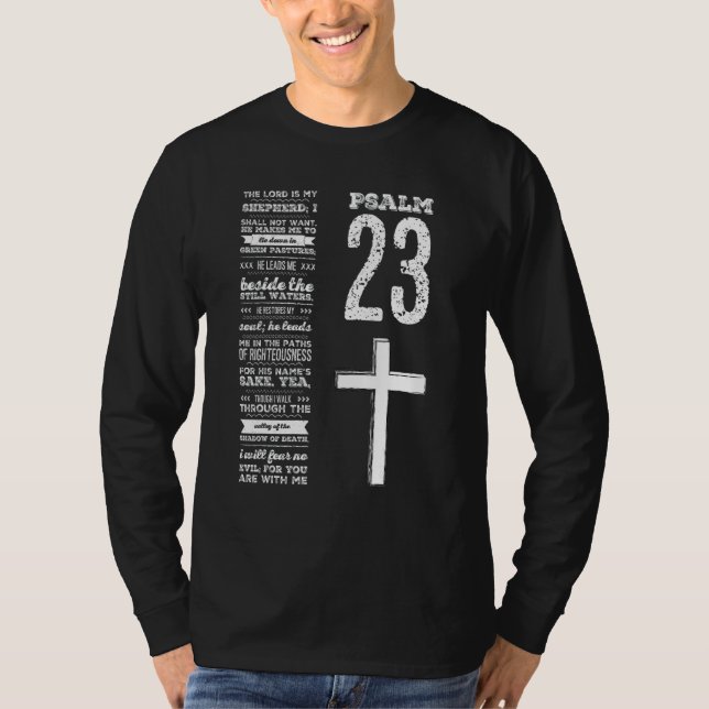 Christian Scripture Psalm 23 Youth Group Pastor Fa T Shirt (Framsida)
