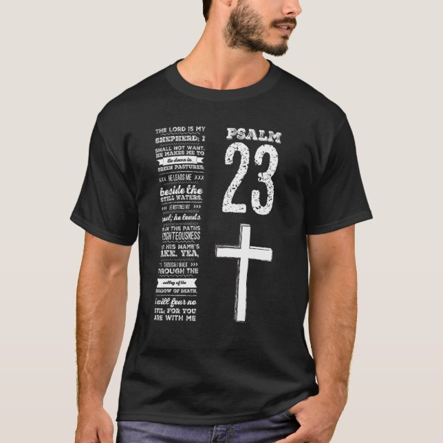 Christian Scripture Psalm 23 Youth Group Pastor Fa T Shirt (Framsida)