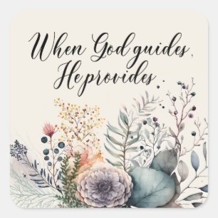 Christian Scripture Say Wildblomma Fyrkantigt Klistermärke