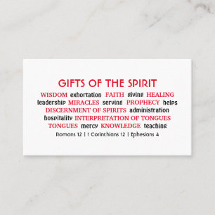 Christian Scripture SPIRIT-GIFTAR Modern Visitkort