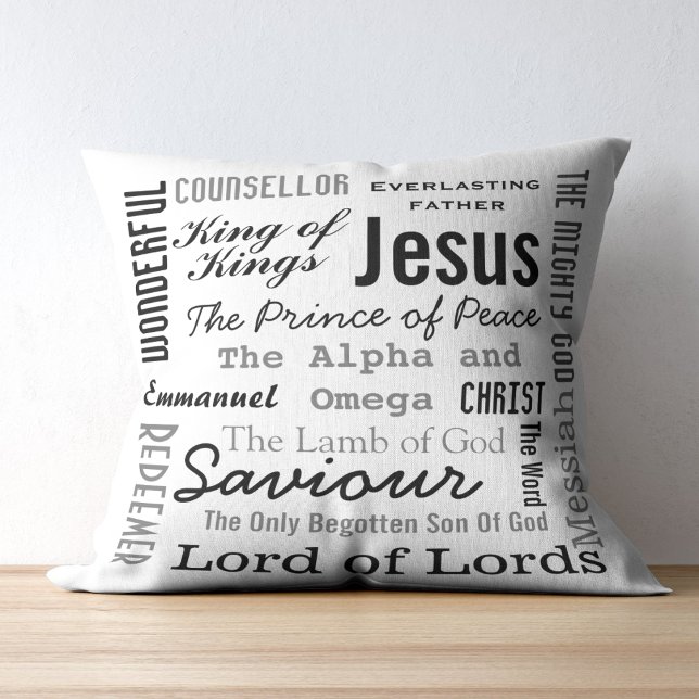 Christian Seventeen Namn of Jesus Kudde (The Names of Jesus Throw Pillow)