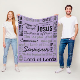 Christian Seventeen Namn of Jesus Lila Fleecefilt