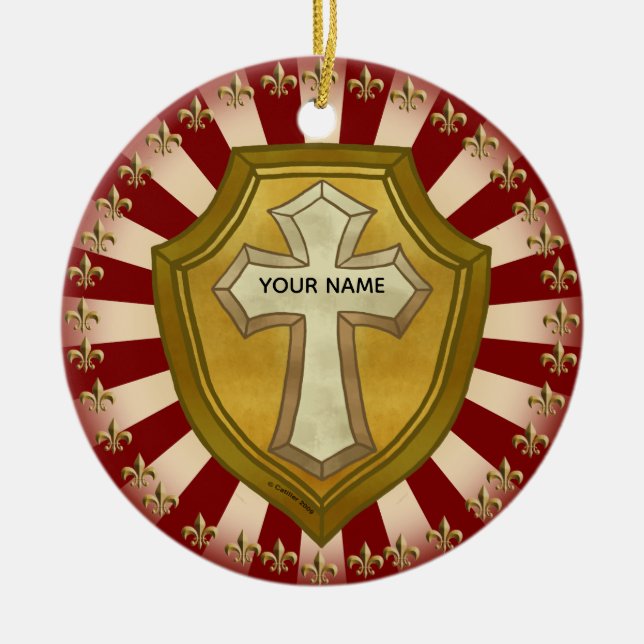 Christian Shield Julgransprydnad Keramik (Framsidan)