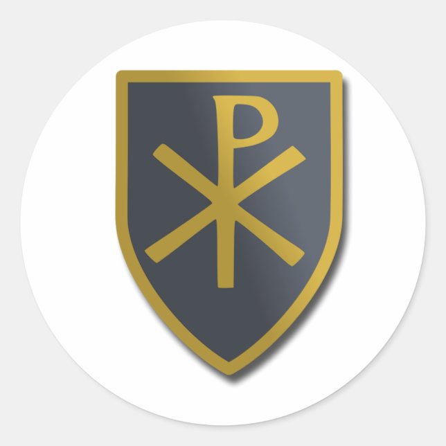 Christian Shield Runt Klistermärke (Framsida)