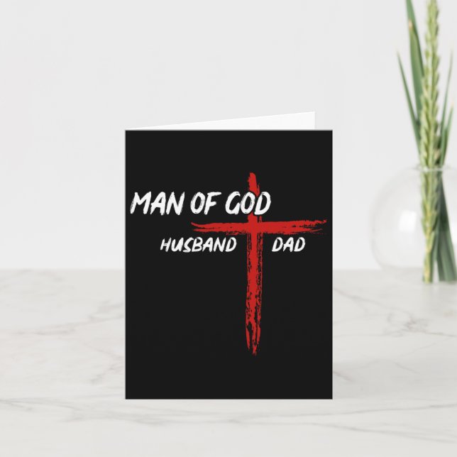 Christian-shirt Man of God Make Pappa Fars dag Kort (Framsida)