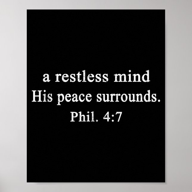 Christian Shirts A Restless Mind His Peace Worship Poster (Framsidan)