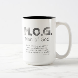 Christian Silver MAN AV GOD PSALM 1:1 Två-Tonad Mugg