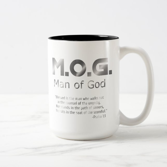 Christian Silver MAN AV GOD PSALM 1:1 Två-Tonad Mugg (Höger)