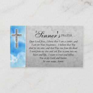 Christian Sinners Prayer Kor Clouds Visitkort