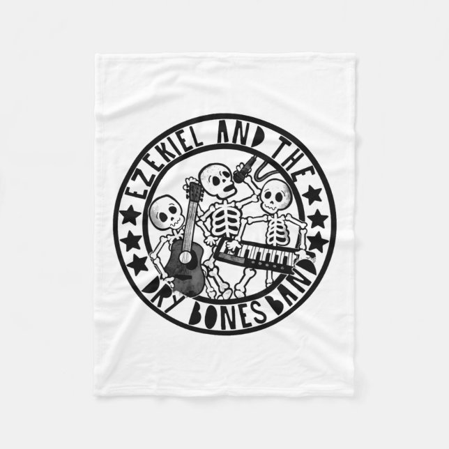 Christian Skeleton Ezekiel och Dry Bone Band Bible Fleecefilt (Framsidan)