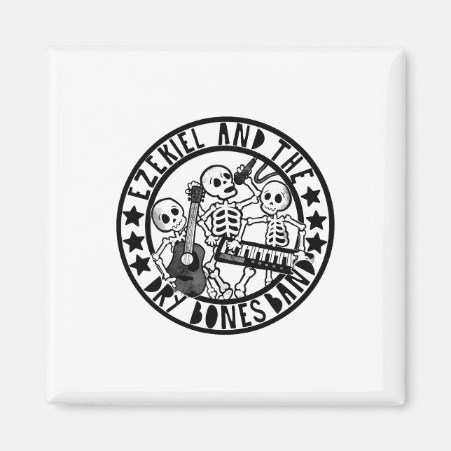 Christian Skeleton Ezekiel och Dry Bone Band Bible Magnet (Framsidan)