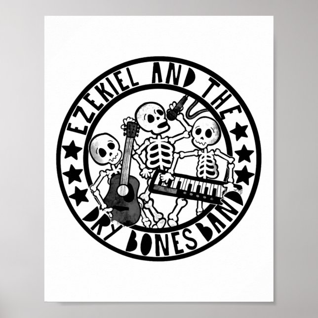 Christian Skeleton Ezekiel och Dry Bone Band Bible Poster (Framsidan)