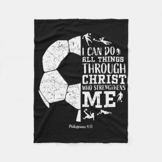 Christian Soccer Faith Graphic Bible Verse Philipp Fleecefilt