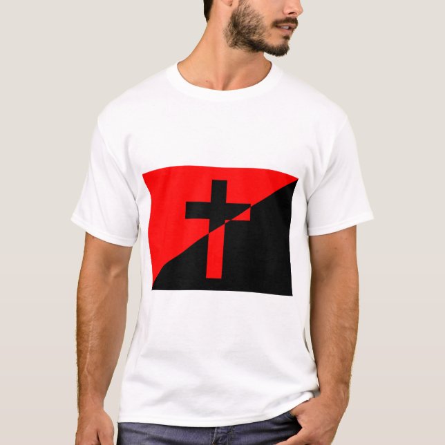 Christian socialism & Anarchism (Liberation) Flagg T Shirt (Framsida)
