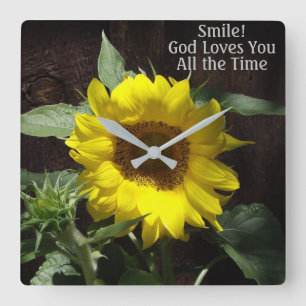 Christian Solros Smile Gud Kärlek You Fyrkantig Klocka