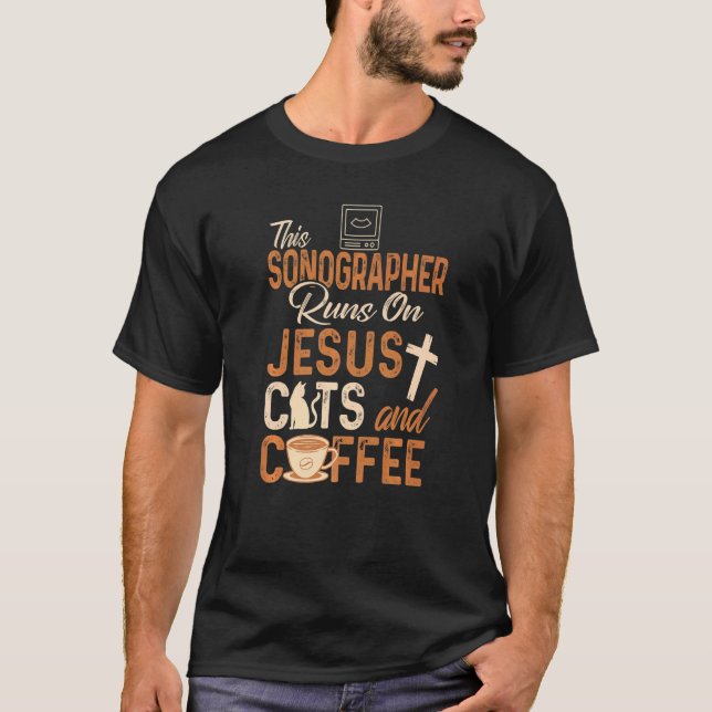 Christian Sonographer  Jesus Coffee  Sonography T Shirt (Framsida)