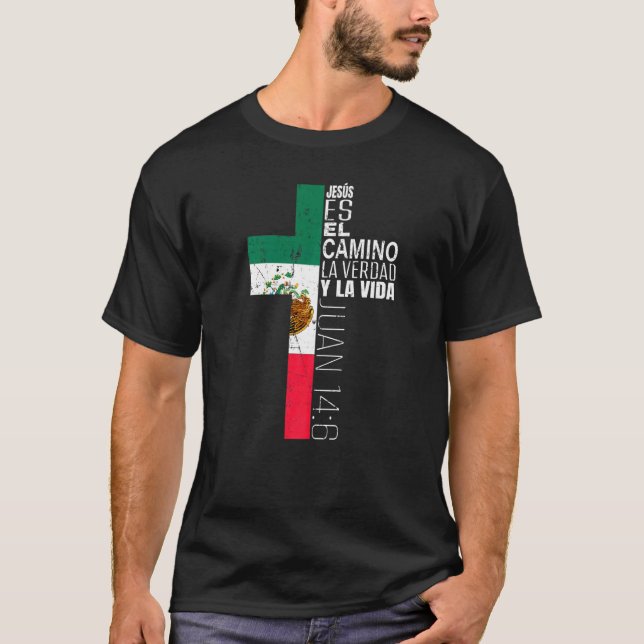 Christian Spain Jesus Religiösa Bible Verse Mexii T Shirt (Framsida)