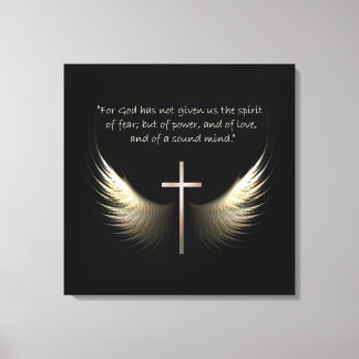 Christian Spirit och Kor 2 Timothy 1:7 Scripture Canvastryck