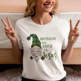 Christian St. Patrick's Cute Gnome Women's White T Shirt