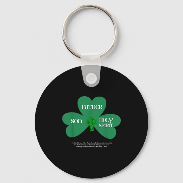 Christian St Patrick's Day Religious Trinity Clove Nyckelring (Framsida)
