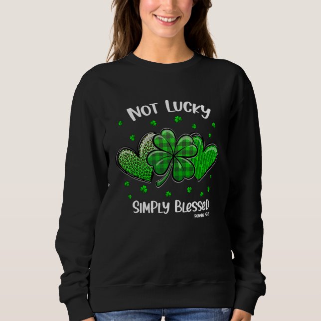 Christian St Patricks Day Shamrock Not Lucky Simpl T Shirt (Framsida)