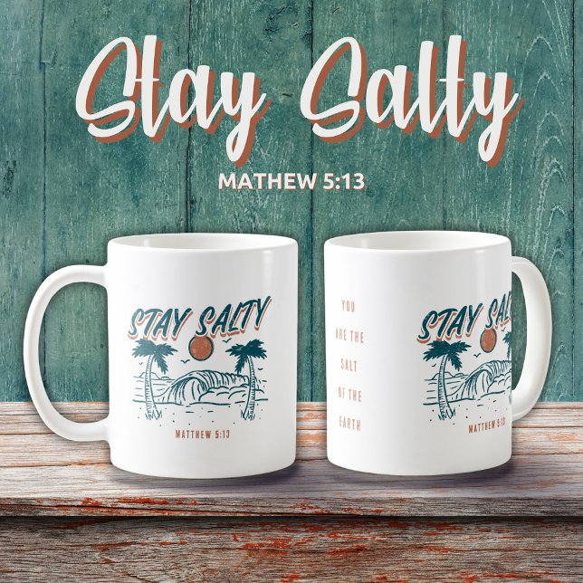 Christian Stanna Salty Matthew 5:13 Retro Beach Kaffemugg (Skapare uppladdad)