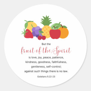 Christian Stickers Fruit of the Spirit Bible Verse Runt Klistermärke