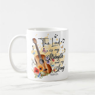 Christian Strength och Sång Guitar Psalm 188:14 Kaffemugg