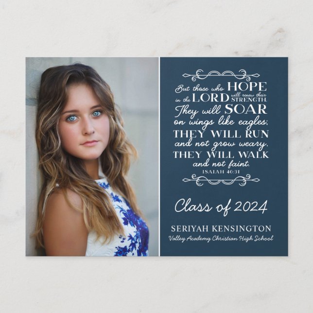 Christian Studenten Bible Verse Isaiah 40 Photo Vykort (Framsida)