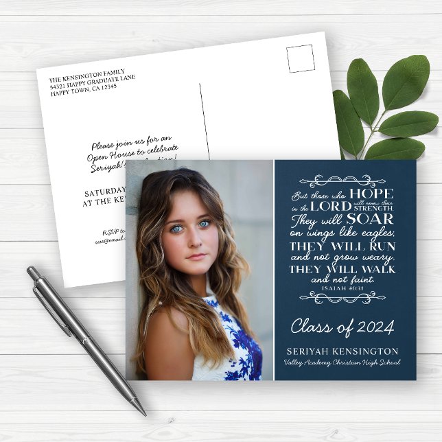 Christian Studenten Bible Verse Isaiah 40 Photo Vykort (Skapare uppladdad)