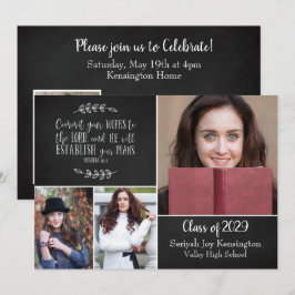 Christian Studenten Bible Verse Photo Collage Inbjudningar