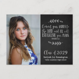 Christian Studenten Bible Verse Typography Vykort