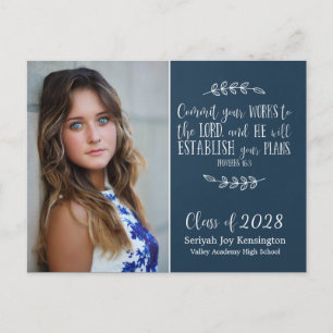 Christian Studenten Bible Verse Typography Vykort