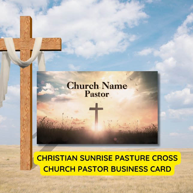 Christian Sunrise Pasture Kor Church Pastor Visitkort (Skapare uppladdad)