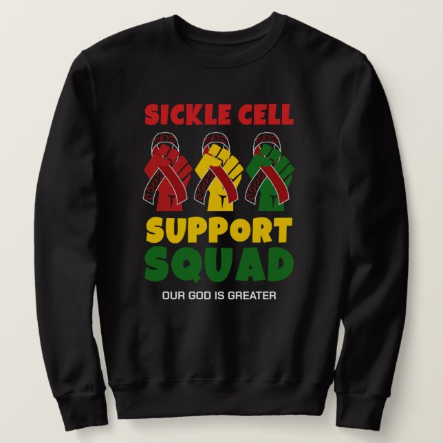 Christian SUPPORT SQUAD - Sickle Cell Awareness Lång Ärmad Tröja (Design framsida)