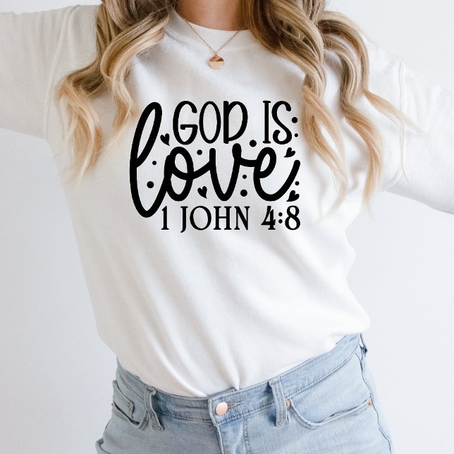 Christian Sweatshirt för Kvinnor Gud är Kärlek T Shirt (Skapare uppladdad)
