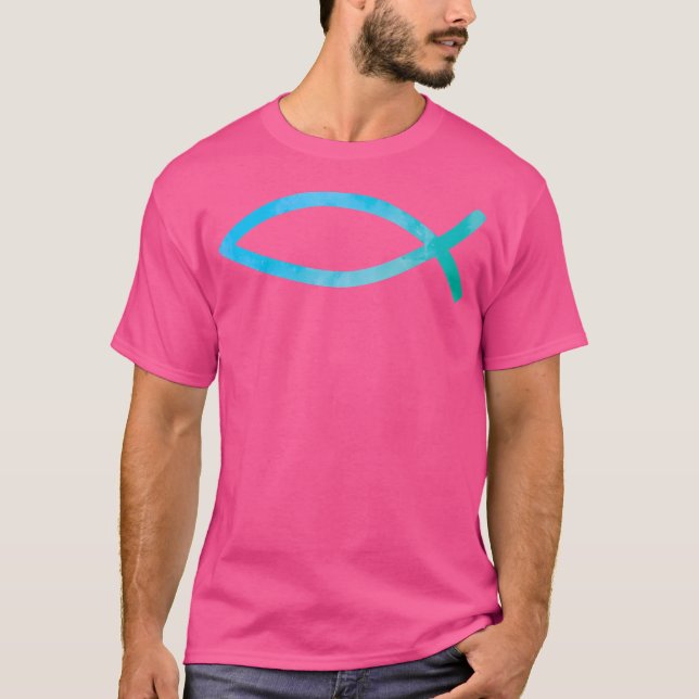 Christian Symbol Jesus Fish Ichthys Ichthus T Shirt (Framsida)