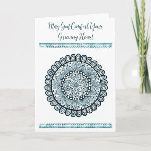 Christian Sympathy Card med Grönt Medallion Kort