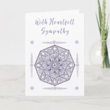 Christian Sympathy Card med Lila Medallion